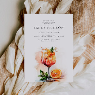 Elegant Aperol Spritz Bridal Shower Invitation