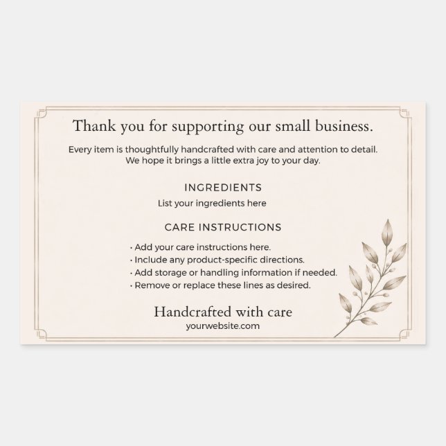 Elegant Apothecary Product Back Label (Front)