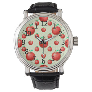 Elegant Apples Pattern Honeycomb Background   Watch