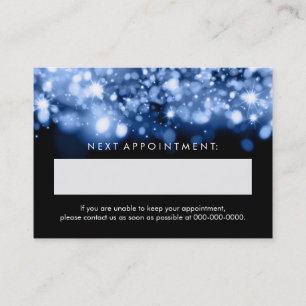 Elegant Appointment Card Blue Sparkling Lights