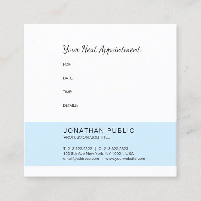 Elegant Appointment Reminder Hospital Doctor Top Card (Front)