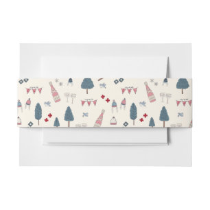 Elegant Apres Ski Bachelorette Mountain Weekend Invitation Belly Band