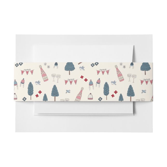 Elegant Apres Ski Bachelorette Mountain Weekend Invitation Belly Band (Front Example)