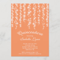 Elegant Apricot Sparkling Lights Quinceañera Party