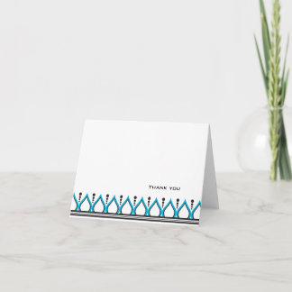 Elegant aqua and black note cards