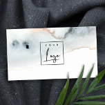 Elegant Aqua Blue Gold Watercolor Beachy Logo Business Card<br><div class="desc">If you need any further customisation please feel free to message me on yellowfebstudio@gmail.com.</div>