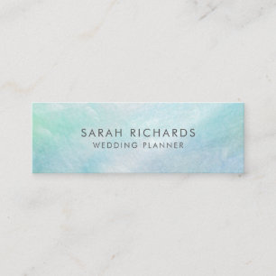 Elegant Aqua Blue Mother of Pearl Shell Mini Business Card