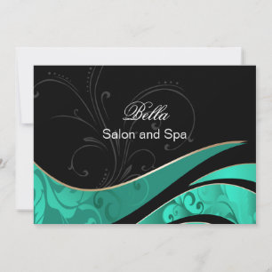 élégant aqua fleurie Business Merci Cartes