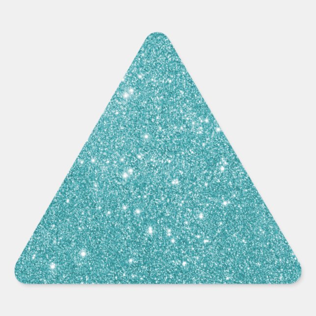 Elegant Aqua Glitter Triangle Sticker (Front)