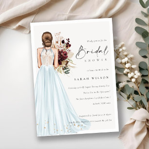 Elégant Aqua Mariage Gown Invitation Fête des mari