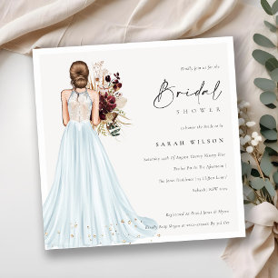 Elégant Aqua Mariage Gown Invitation Fête des mari