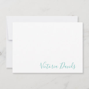 Elegant Aqua Personalized Signature Script Card