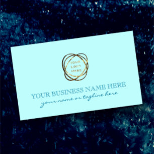 Elegant Aqua Turquoise Add Business Logo Custom Sticker