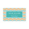 Elegant, Aqua Turquoise & Orange Chevron