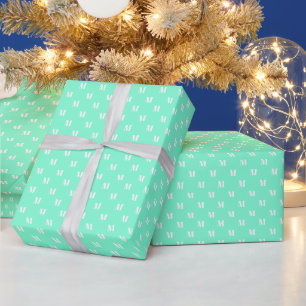 Elegant aqua white pattern modern gift wrapping paper