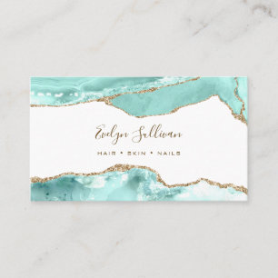 Elegant Aquamarine Agate Business Card