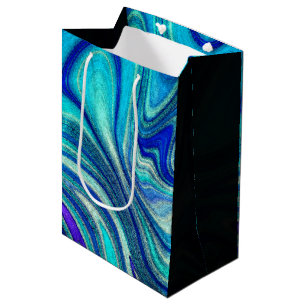 Elegant Aquamarine Paua Rainbow Shell Inspired Medium Gift Bag