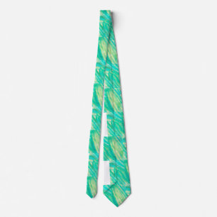 Elegant Aquamarine Watercolor Floral Petal Tie