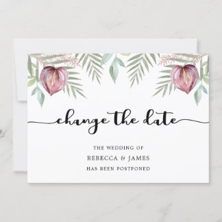 Elégant Aquarelle Anthurium Changer La Carte Date