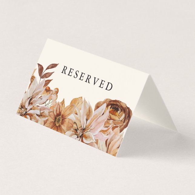 Elégant Aquarelle Automne Ecru Mariage Réservé (Front)