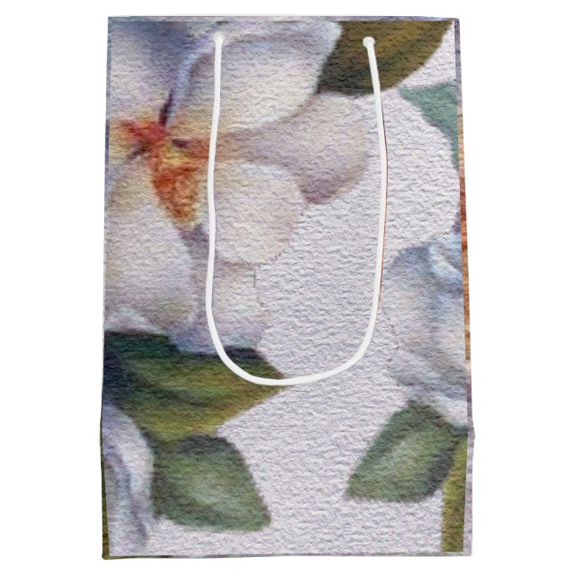Elégant Aquarelle Blanc Magnolia Flower Cadeau Sac (Dos)