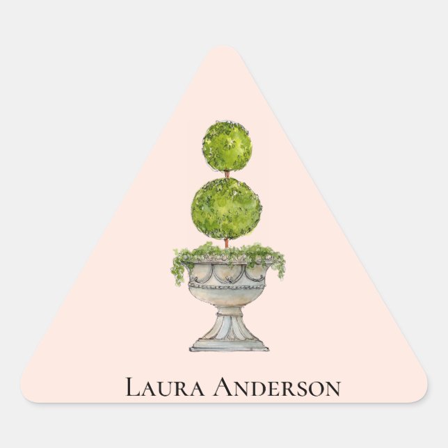 Élégant aquarelle Boxwood Topiary sticker (Devant)
