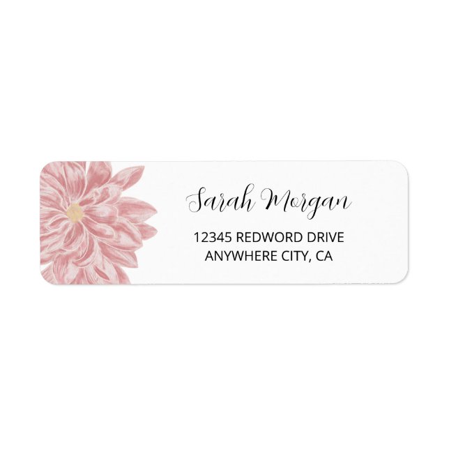 Elegant aquarelle Chrysanthemum Adresse de retour (Devant)