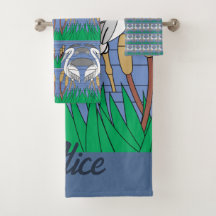 Elégant Aquarelle Cygnes Nature Verdure Graphique