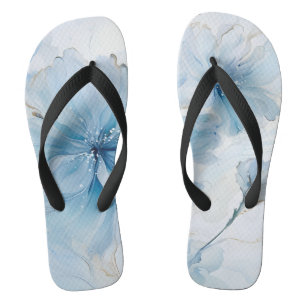 Elegant Aquarelle Floral Bloom Watercolor Flip Flops