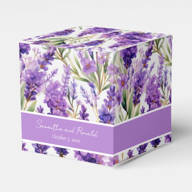 Elégant Aquarelle Lavande Fleurs Ballotins (Verso)