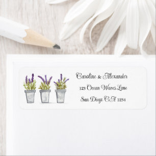 Élégant aquarelle lavande herbes floral mariage