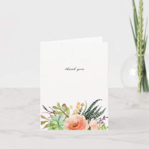Elégant aquarelle Merci Mariage Succulent