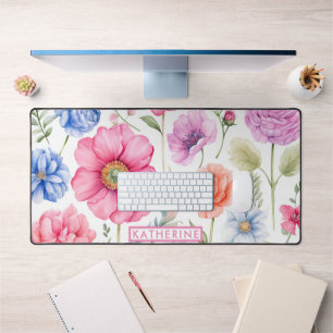 Elégant aquarelle motif floral Nom personnalisé