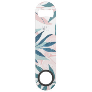 Élégant aquarelle Pastel Feuille Monogramme