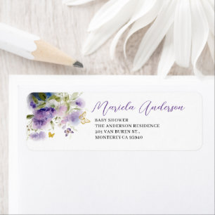 Elégant Aquarelle Purple Flower beiss