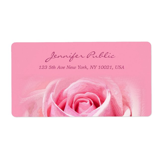 Elégant Aquarelle rose Rose Rose Floral Livraison (Devant)