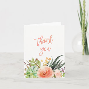 Elégant aquarelle Succulent   MERCI MARIAGE