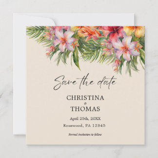 Élégant Aquarelle Tropical Save the Date