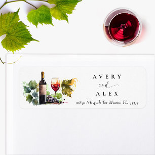 Elégant Aquarelle Vin à thème Mariage retour