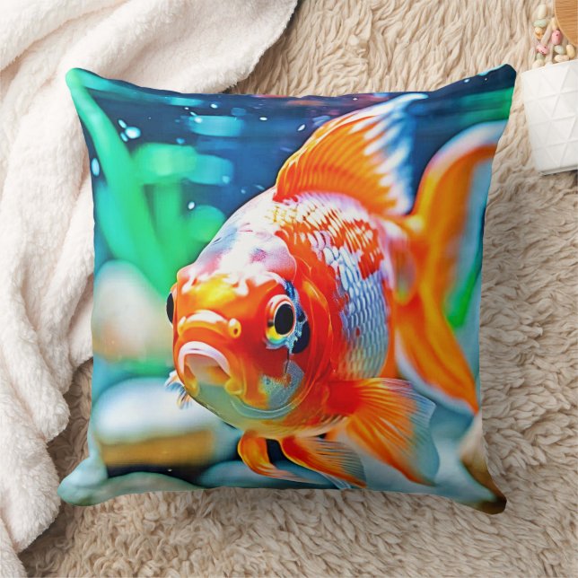 Elegant Aquarium Pet Fish Throw Pillow (Blanket)