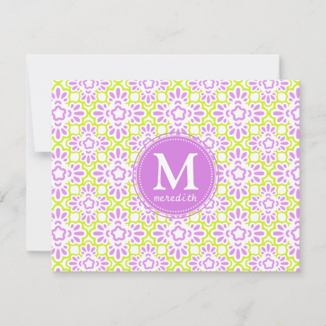 Elegant Arabesque Damask Lilac Purple Personalized (Front)