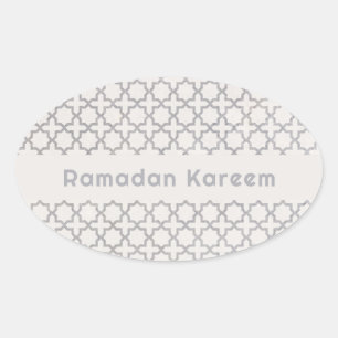 Elegant Arabesque Ornament Oval Sticker
