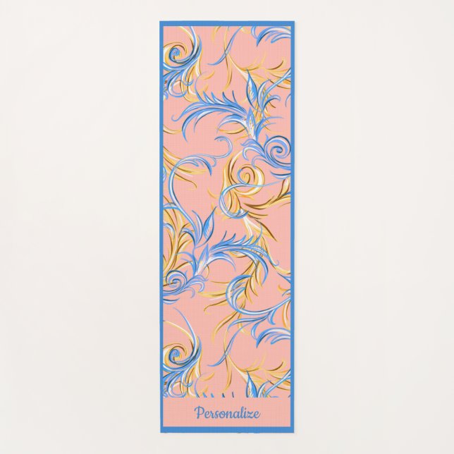 Elegant Arabesque Swirls  Zen Yoga Namaste Mat (Front)