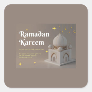 Elegant Arabic Calligraphy Ramadan Wishes Square Sticker