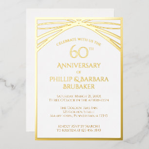 Elegant Arch 60th Wedding Anniversary Party Gold