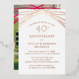Elegant Arch Add Photo 40th Wedding Anniversary