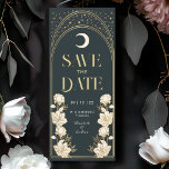 Elegant Arch Art Nouveau Save the Date Invitation<br><div class="desc">Capture timeless elegance with this Celestial Art Nouveau-inspired Save-The-Date! Featuring a radiant golden arch, delicate white flowers, and shimmering stars against a rich blue background, this design sets the tone for a sophisticated celebration. Perfect for weddings, galas, and milestone events! Please note that the gold on this product is NOT...</div>