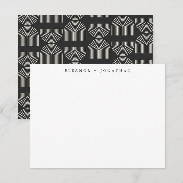 Elegant Arch Black White Personalized Couple Card (Front/Back)