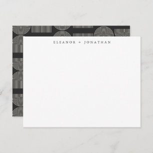 Elegant Arch Black White Personalized Couple Card