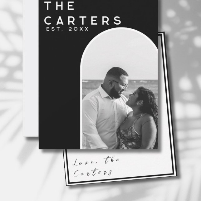 Elegant Arch Custom Wedding Thank You Card (Just Married Wedding Card)